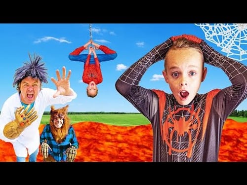 The Floor Is Lava! Spiderman vs Sneaky Villain! | Fun Squad