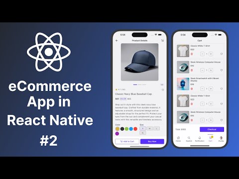 🔴#2 - eCommerce App in React Native | Product Details, Cart, Notifications Screen UI Tutorial