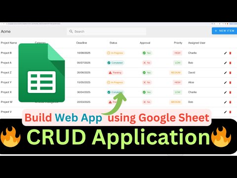 Complete CRUD Web App using Google sheets and Apps Script