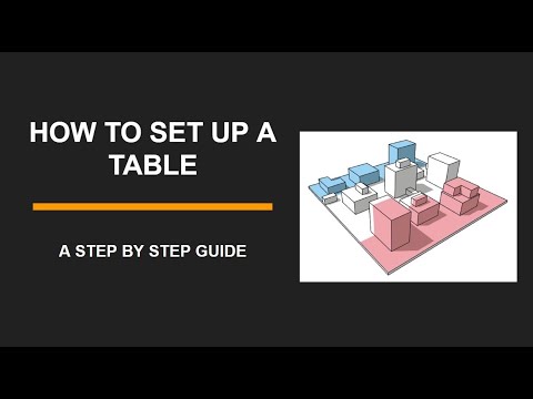Infinity - How to set up a table