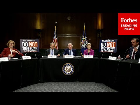 Bernie Sanders Leads Roundtable On Government Shutdown With Democratic Senators