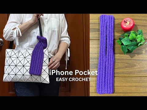 °🍎⋆How to Crochet iPhone Pocket (my crochet version easy tutorial) #simplicity888 #crochettutorial
