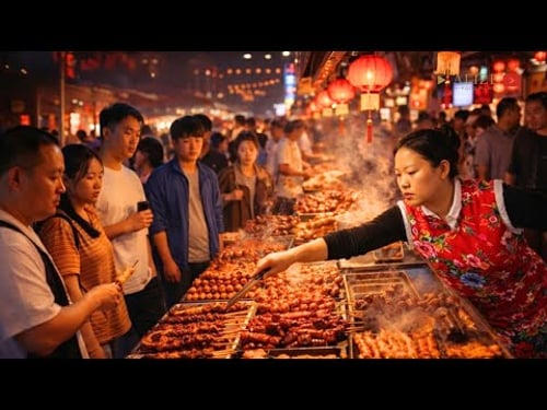 Exploring Hangzhou’s Giant Night Market in China: Legendary Eats, Crispy Snacks & Local Delicacies!