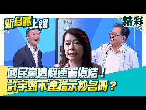 國民黨造假連署偵結!許宇甄、盧縣一遭屏檢起訴!起訴內容曝!許宇甄下達指示?全體在黨部中山廳抄名冊?黃創夏酸:他的畢業證書叫做起訴書XD│李正皓 主持│【新台派上線 精彩】2025│三立新聞台