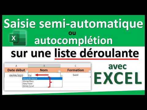 Liste déroulante avec saisie semi-automatique sur Excel