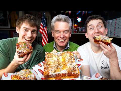 British Grandad tries Detroit Pizza for the first time!