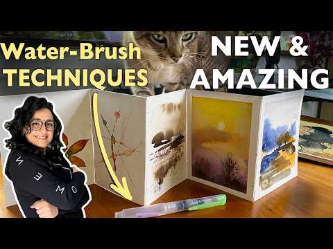 4 Unusual Watercolour Water Brush Techniques for Incredible Results #Woomer 36 colour review