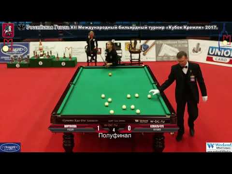 XII Международный бильярдный турнир «Кубок Кремля» Полуфинал Миронова (RUS )-(UKR )Ковальчук