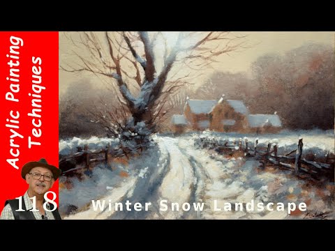 Painting a Snowy Winter Landscape using the Zorn Palette in Acrylics!