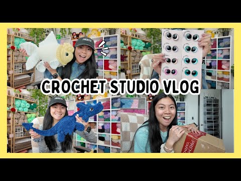 Crochet Studio Vlog 🌷 Jumbo Goldfish, New Yarn Organizer, Dragons & Happy Mail 🧶 Crochet With Me