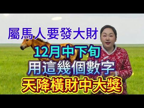屬馬人要發大財!12月中下旬用這幾個數字,天降橫財中大獎!#運勢 #補財庫旺財氣 #財富 #生肖
