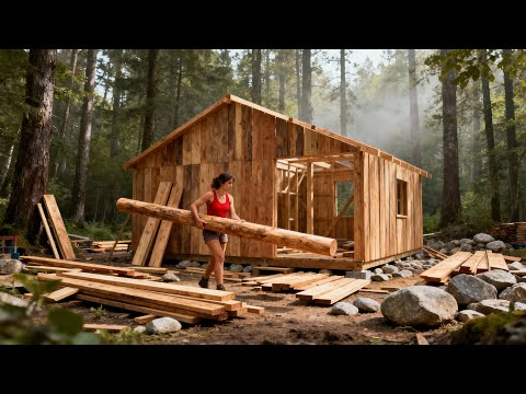 Woman Turns A Wasteland Into Her Dream Wooden House - Completed in 20 Days | By @lythingoc123
