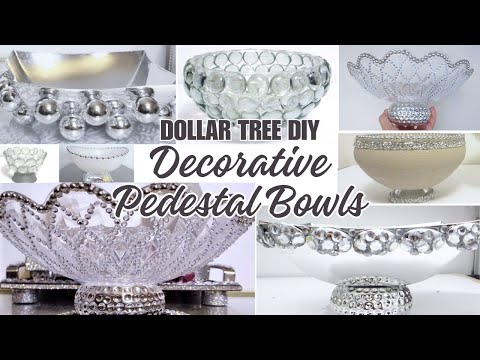 Turn Dollar Tree Bowls into Beautiful Decorative Bowls (Glam Edition) | Home Decor Dollar Tree DIY