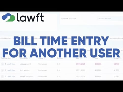 How to Bill a Time Entry for Another Lawft User | Lawft
