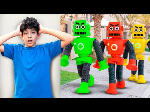 Robots come Alive in Real Life | Jason and Alex Play with Robot Toys