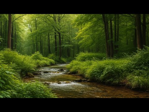 Magical Forest Atmosphere, Flowing Water, Forest Sounds, Birds Chirping, Soothing ASMR