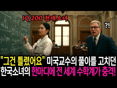 하버드 미국교수의 풀이를 고치던 천재 한국소녀의 한마디에 전 세계 수학계가 충격을 받는데!!!