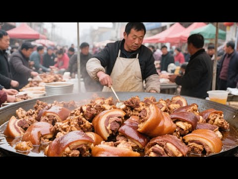 山东乡镇大哥祖传五代卖扣肘,个个烧的像黑碳,150一块日卖百份【好食勇哥】