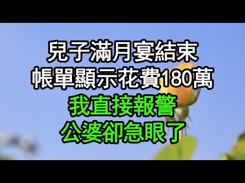 兒子滿月宴結束,帳單顯示花費180萬,我直接報警,公婆卻急眼了#深夜淺讀 #為人處世 #生活經驗 #情感故事