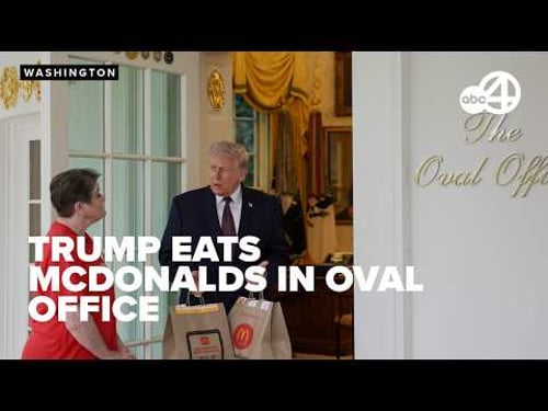 President Trump gets DoorDash delivery of McDonald's outside Oval Office