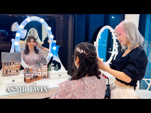 ASMR I GOT A "PRINCESS" HAIRSTYLE IN TOKYO (Close Up, Rain outside, Soft Spoken)