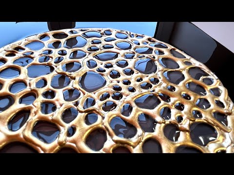 Super Easy hot glue gold cells with waterdrop effect Resiners G3 curing machine @Resinersofficial