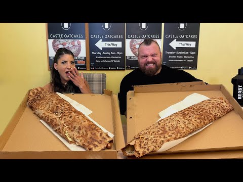 FINALLY MET MY MATCH?! | THE WORLD'S BIGGEST OATCAKE CHALLENGE ft. Eddie Hall | Leahshutkever