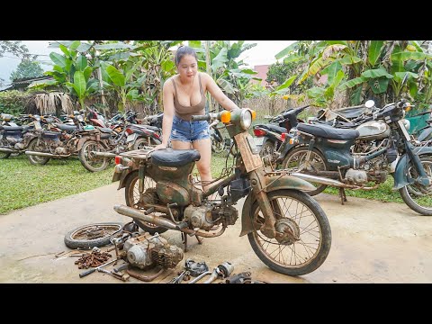 Young Woman Restores an Abandoned Honda Cub | Full Restoration Process