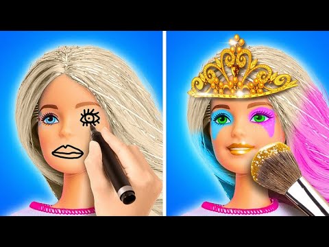 🌈 CRAZY & FABULOUS DOLL MAKEOVERS! Easy DIY at Home ✂️ | Slick Slime Sam Maker World