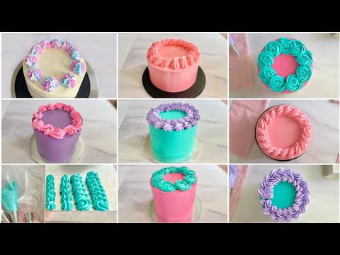 🎂 Decoration of CAKES for beginners 12 BASIC EDGES for cake with a single tip 1M