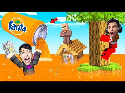 الهروب مع صديقي عبدة ماندو من تسونامي الفانتا الخطير .. في ماين كرافت 🤣