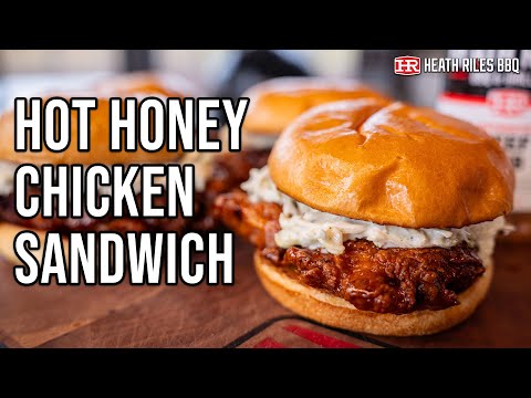 Hot Honey Fried Chicken Sandwich with Ranch Dill Pickle Coleslaw | Heath Riles BBQ