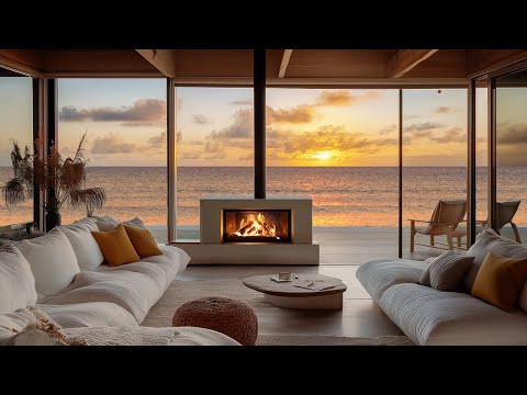 Coastal Jazz Night 🏝 Relaxing Instrumentals in a Beautiful Oceanfront Lounge