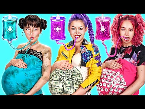🏥 K-POP 데몬헌터 병원! 가난 vs 부자 vs 초부자 헌트릭스가 병원에서 임신!? 💉 | BabaBop Korea