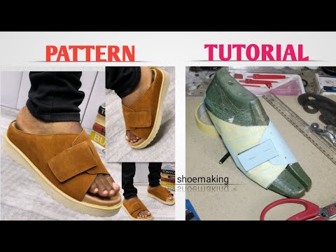 How to make pattern for this trendy unique men's slide slippers #shoemaking #diy #beginners