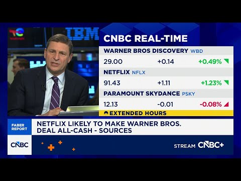 Faber Report: Netflix likely to make Warner Bros. deal all-cash, sources say