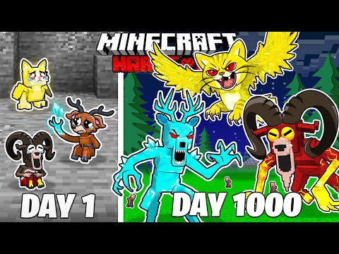 I Survived 1000 Days as 99 NIGHTS MONSTERS In HARDCORE Minecraft! (Full Story)