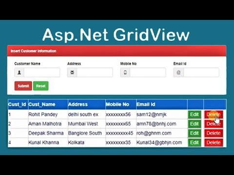 Insert,Update,Delete and Select data in Gridview | Asp.Net C# easy step