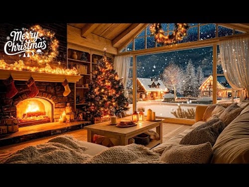 Relaxing Fireplace with Instrumental Christmas Music - Peaceful Christmas Ambience for Sleep & Study