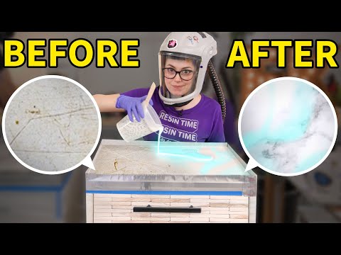 Restoring Furniture with Resin Marble (that glows!)