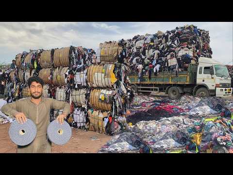 Amazing Recycling of Waste Garments Into Cotton Yarn Manufacturing | Used Garments Recycling