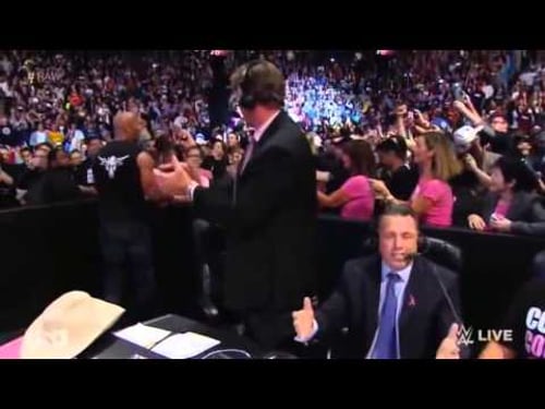 The Rock exits & greets fans after surprise WWE Raw appearance 10 06 14