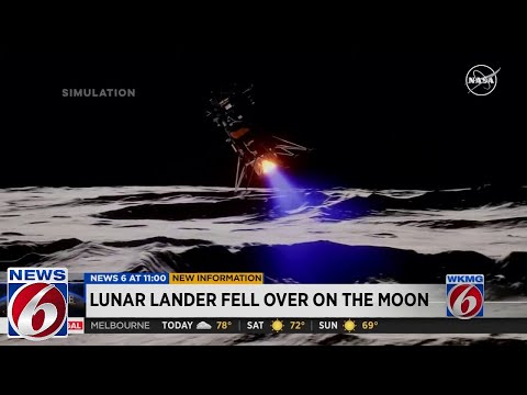 Lunar lander fell over on the moon