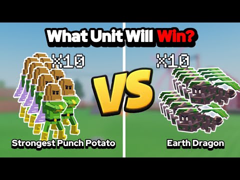 10 STRONGEST PUNCH POTATOES Vs 10 EARTH DRAGONS In Garden Tower Defense!
