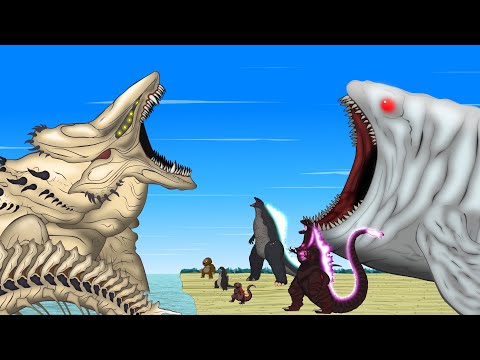 If GODZILLA & KONG vs Evolution of MONSTER SEA - Story of Transformation | Godzilla Cartoon Movies