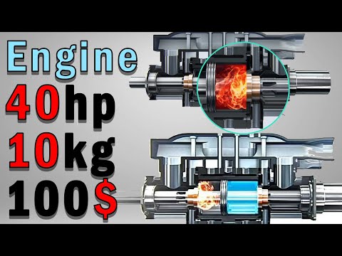 New Technologies: 10KG 40HP 100$! HOW WORK NEW ENGINE? Aquarius - 1 piston!