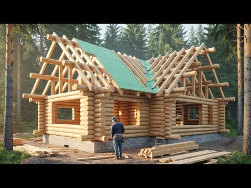 Man Builds a Hidden 2-Room Underground Log Cabin | Start to Finish by @bushcraftua1