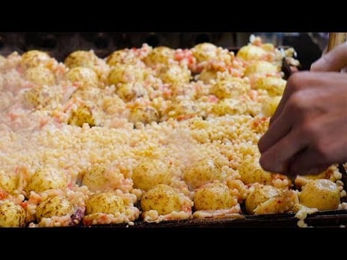 Crispy TAKOYAKI | Octopus balls | Japanese Street Food | Osaka Japan