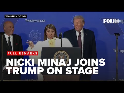 Rapper Nicki Minaj speaks on stage at event with Trump, says she's 'the president's #1 fan'