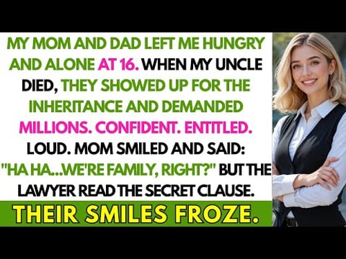My Mom Left Me at 16 — Years Later, At the Uncle's Inheritance Reading, They Demanded Millions...But